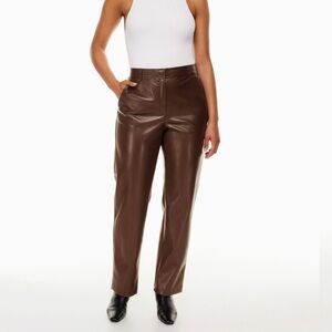 Brown Abercrombie and Fitch leather pants